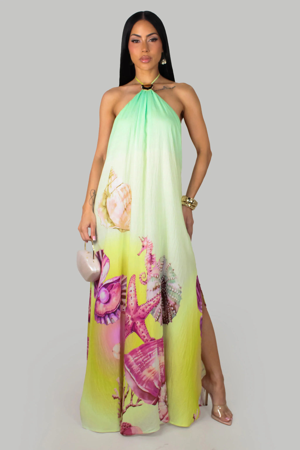 Coastal Romance Maxi Dress - Lime