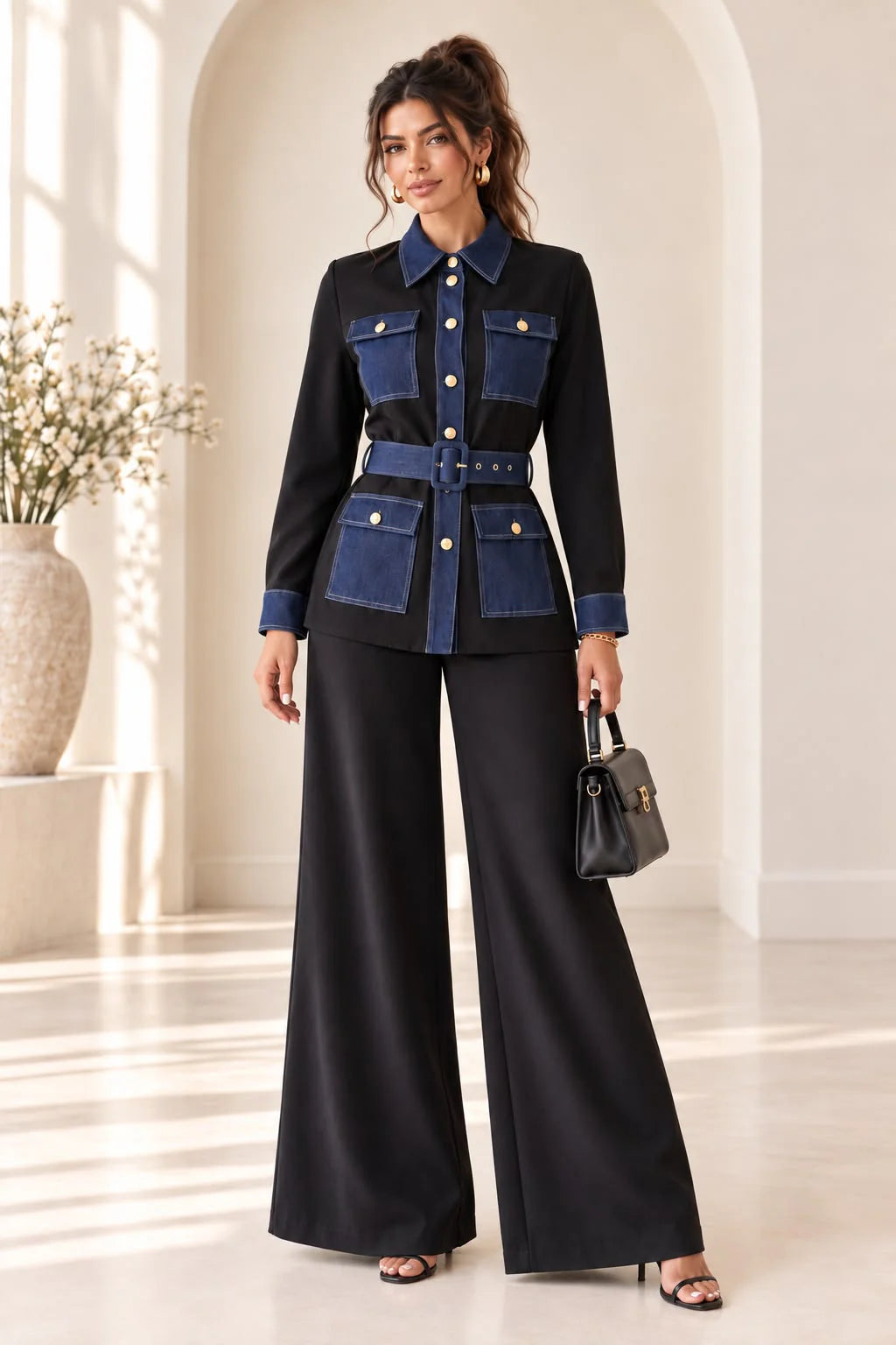 Fancy Forever Pant Set - Black