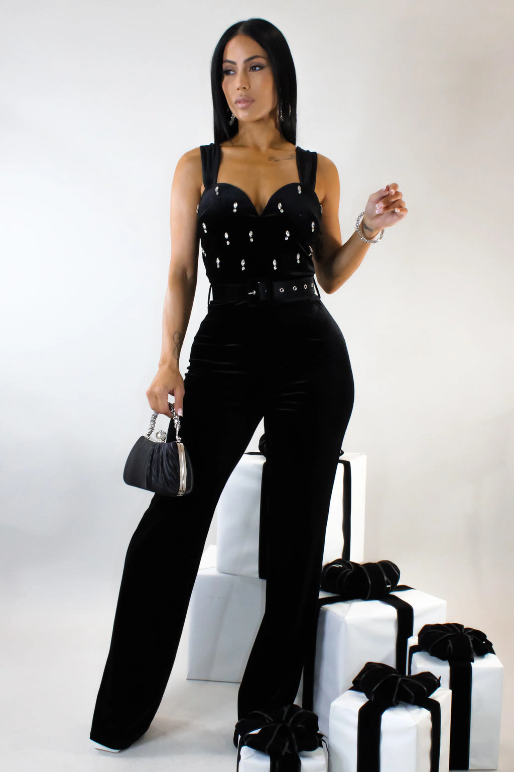 Feeling The Velvet Jumpsuit - Black