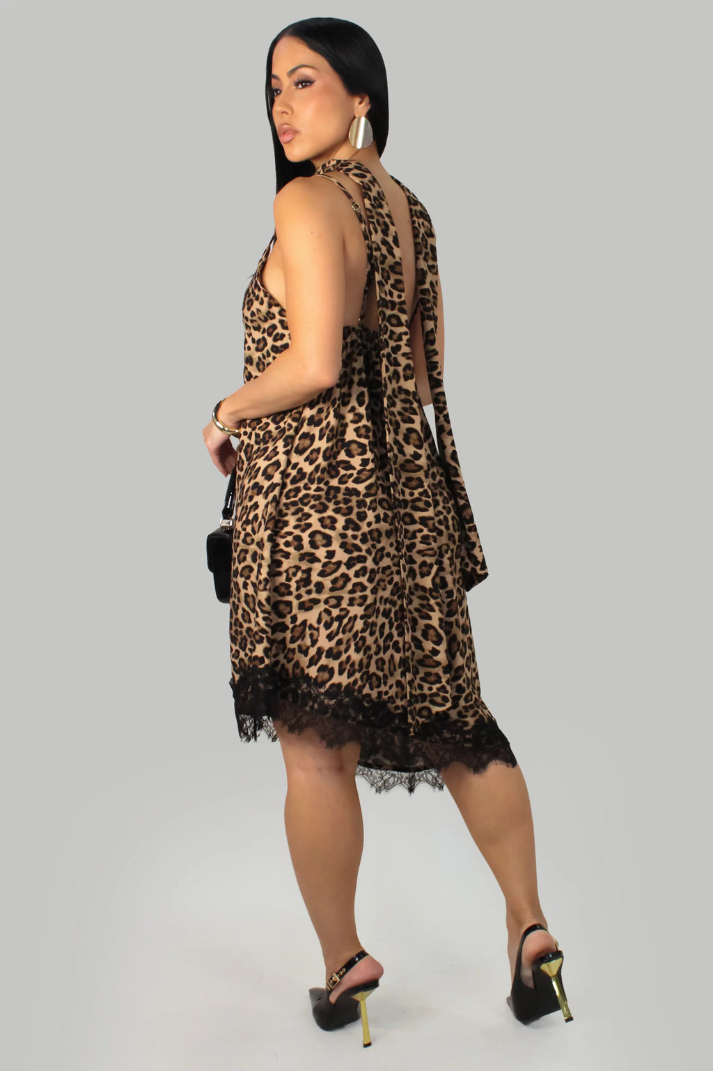 Feline on the South Dress – Brown Leopard