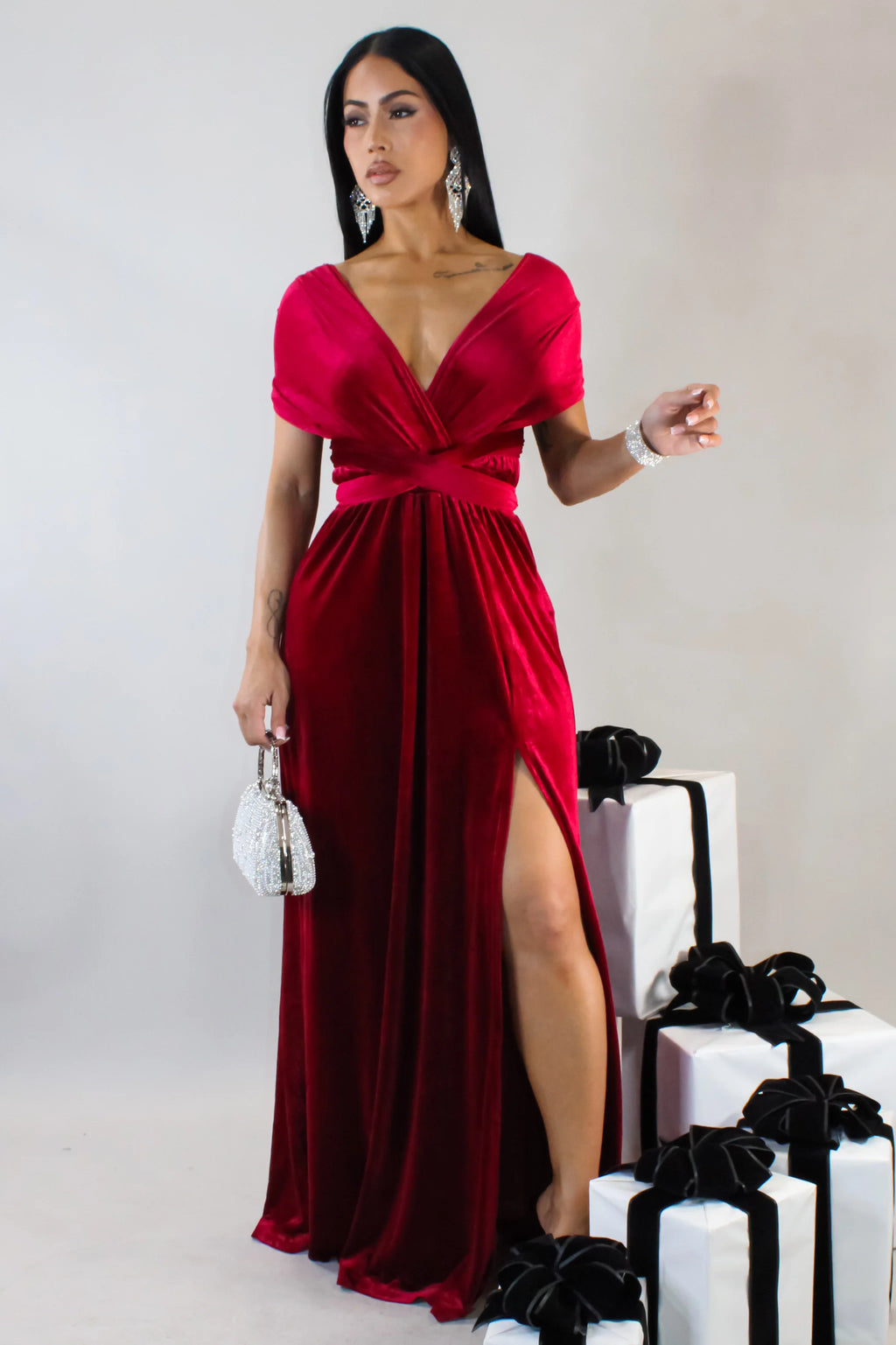 Vestido largo Head Over Heels - Borgoña