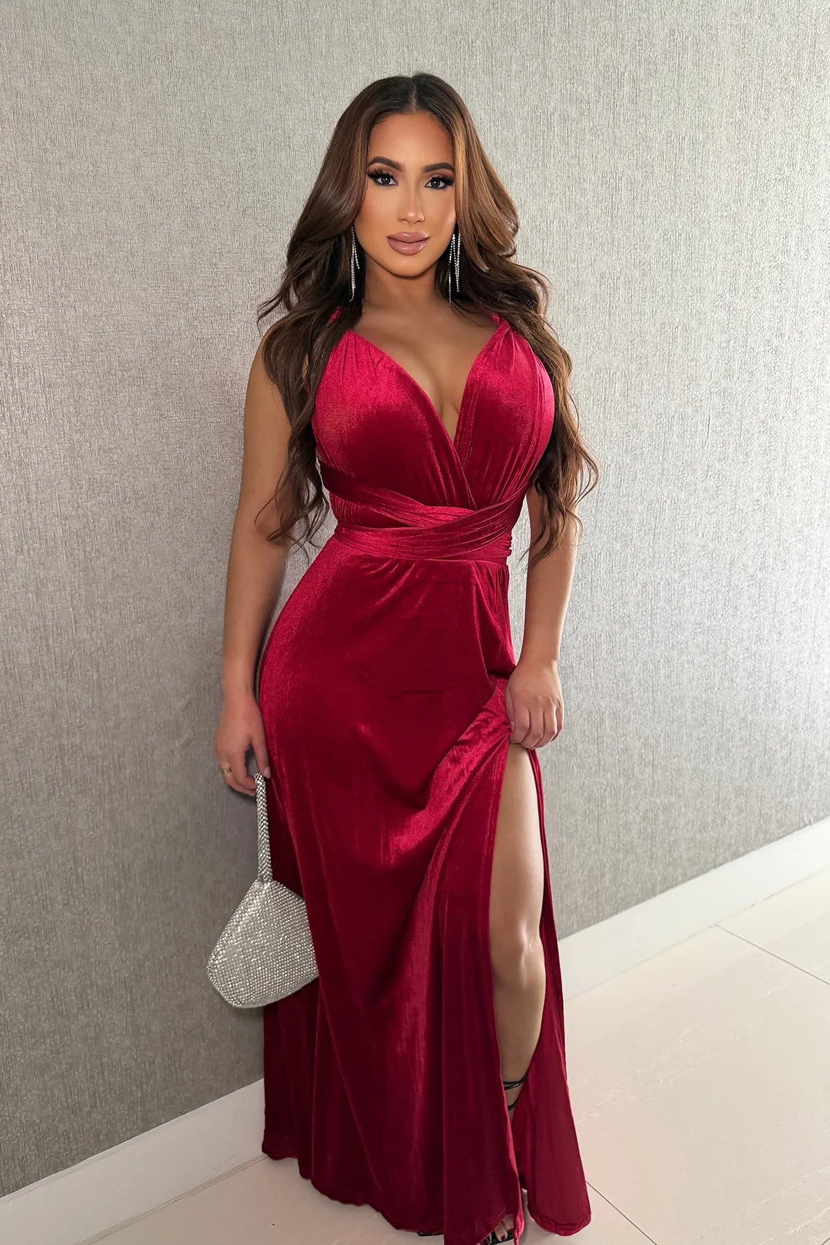 Vestido largo Head Over Heels - Borgoña