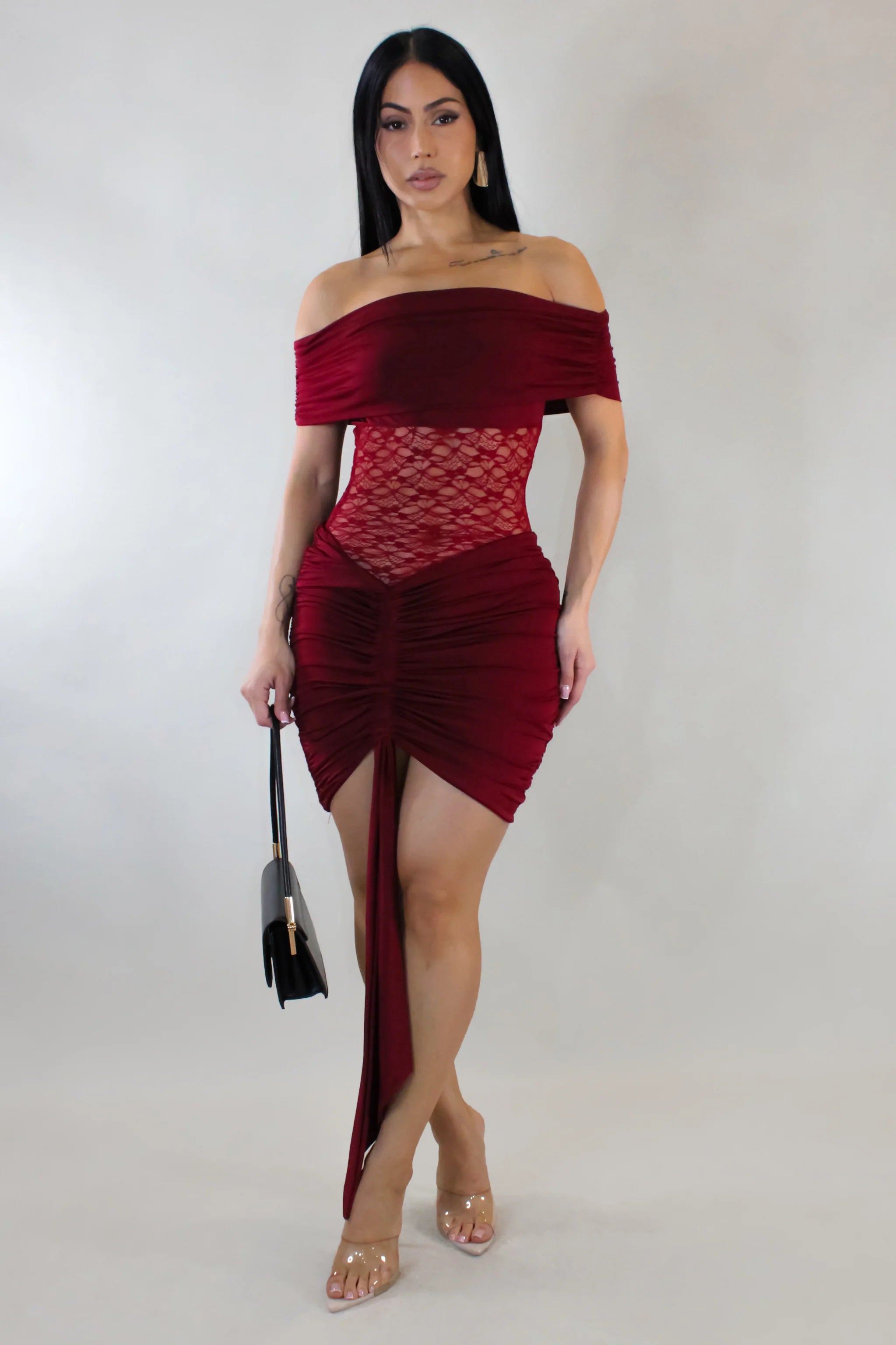 Minivestido con cordones - Rojo