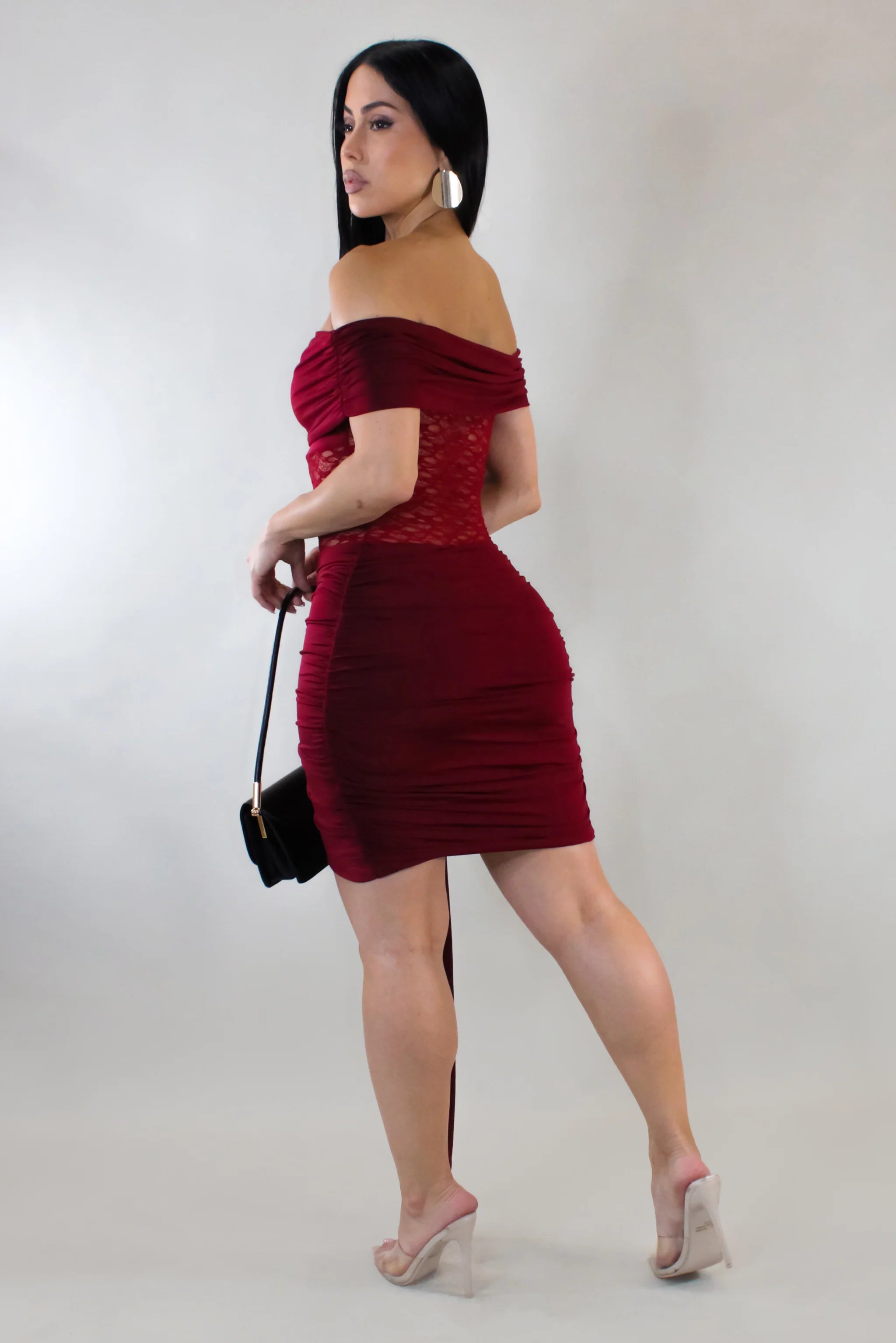 Minivestido con cordones - Rojo