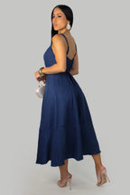 Like Linen Like Shell Dress – Navy