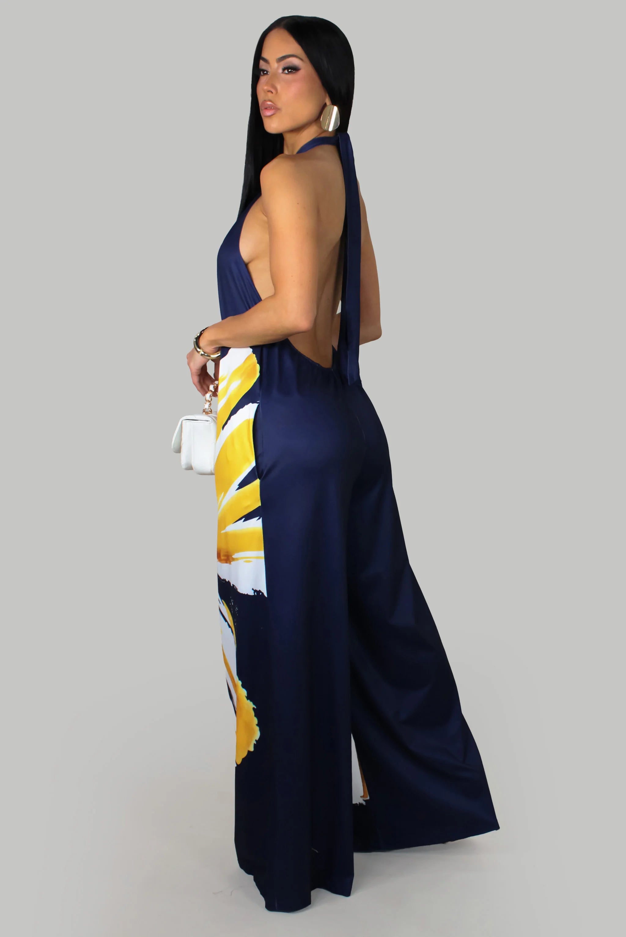 Midnight Bloom Jumpsuit – Navy