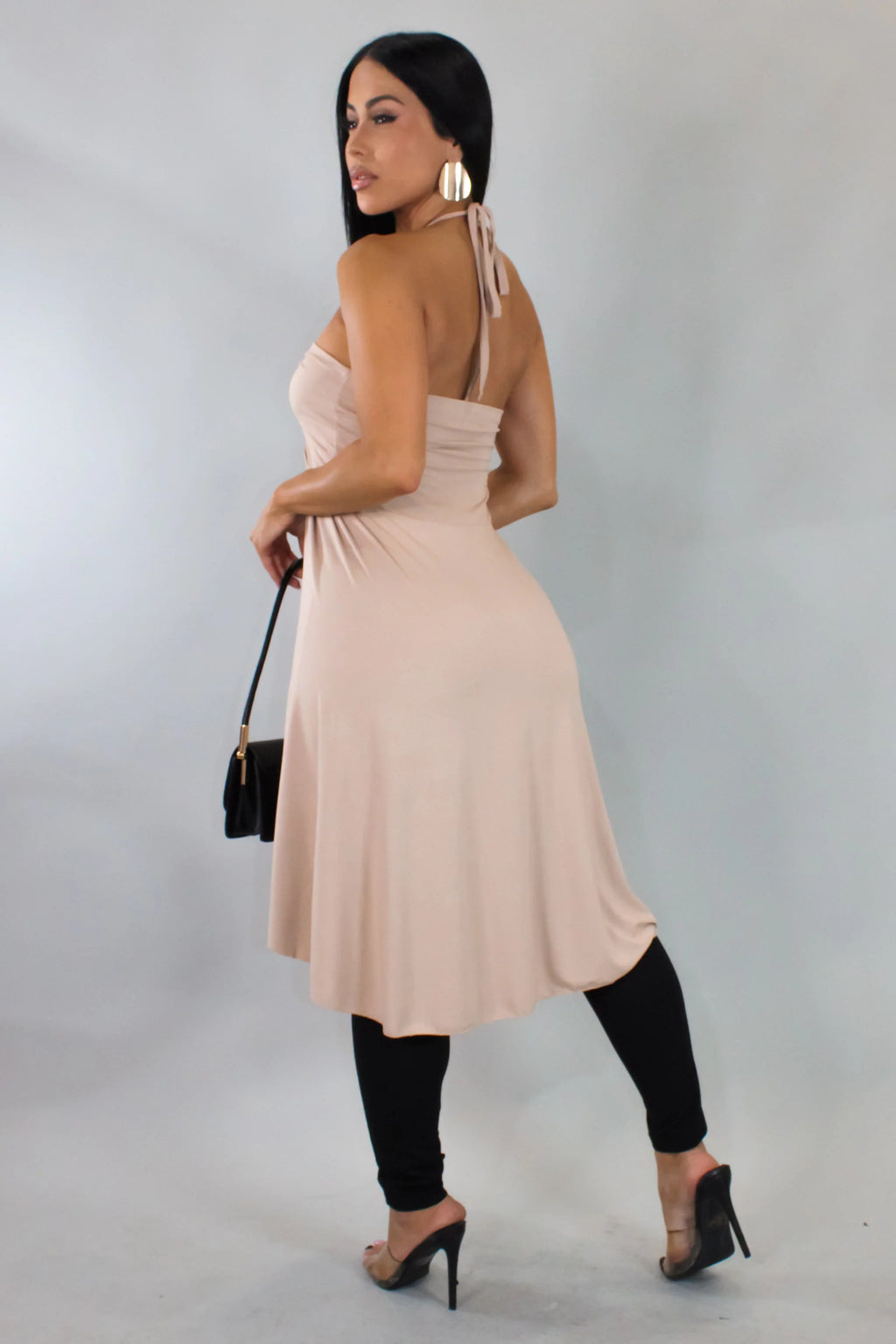 No Regrets Halter Tunic Top - Beige