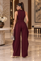 On My Terms II Jumpsuit - Burgundy