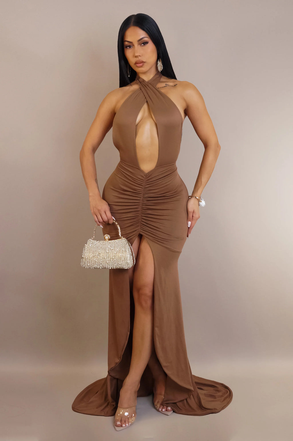 Posh Maxi Dress – Brown