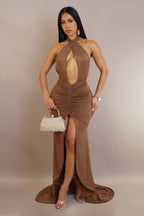 Posh Maxi Dress – Brown