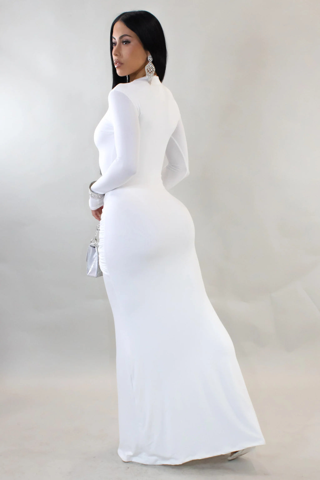 Vestido largo para niña bonita - Blanco