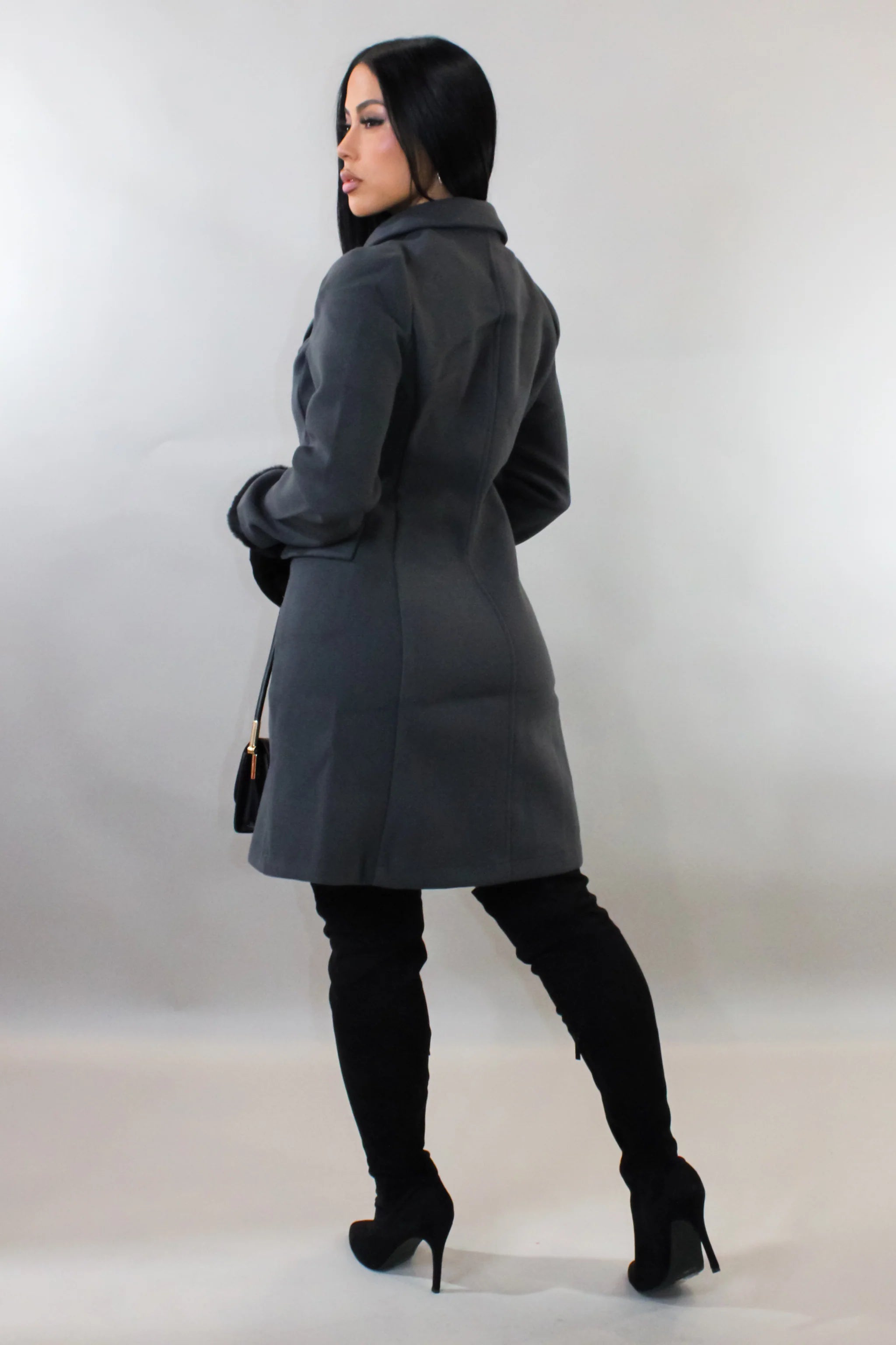 Seeing Where The Night Goes Coat - Grey