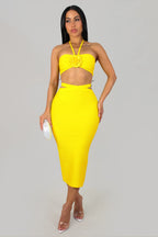 Sexy In Bloom Skirt Set – Yellow