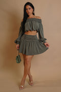 She's The One Skirt Set - Olive