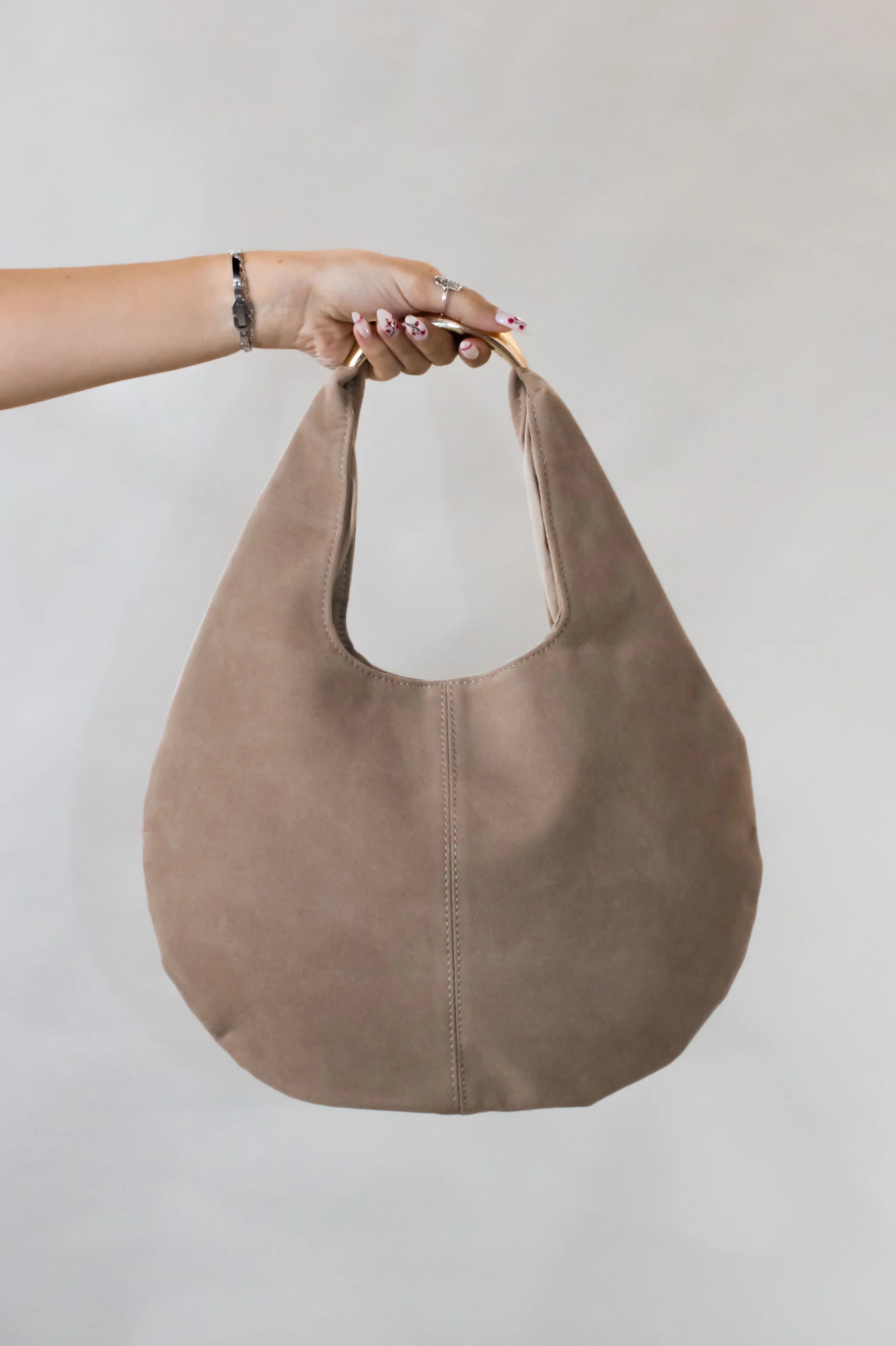 The Suede Purse - Beige