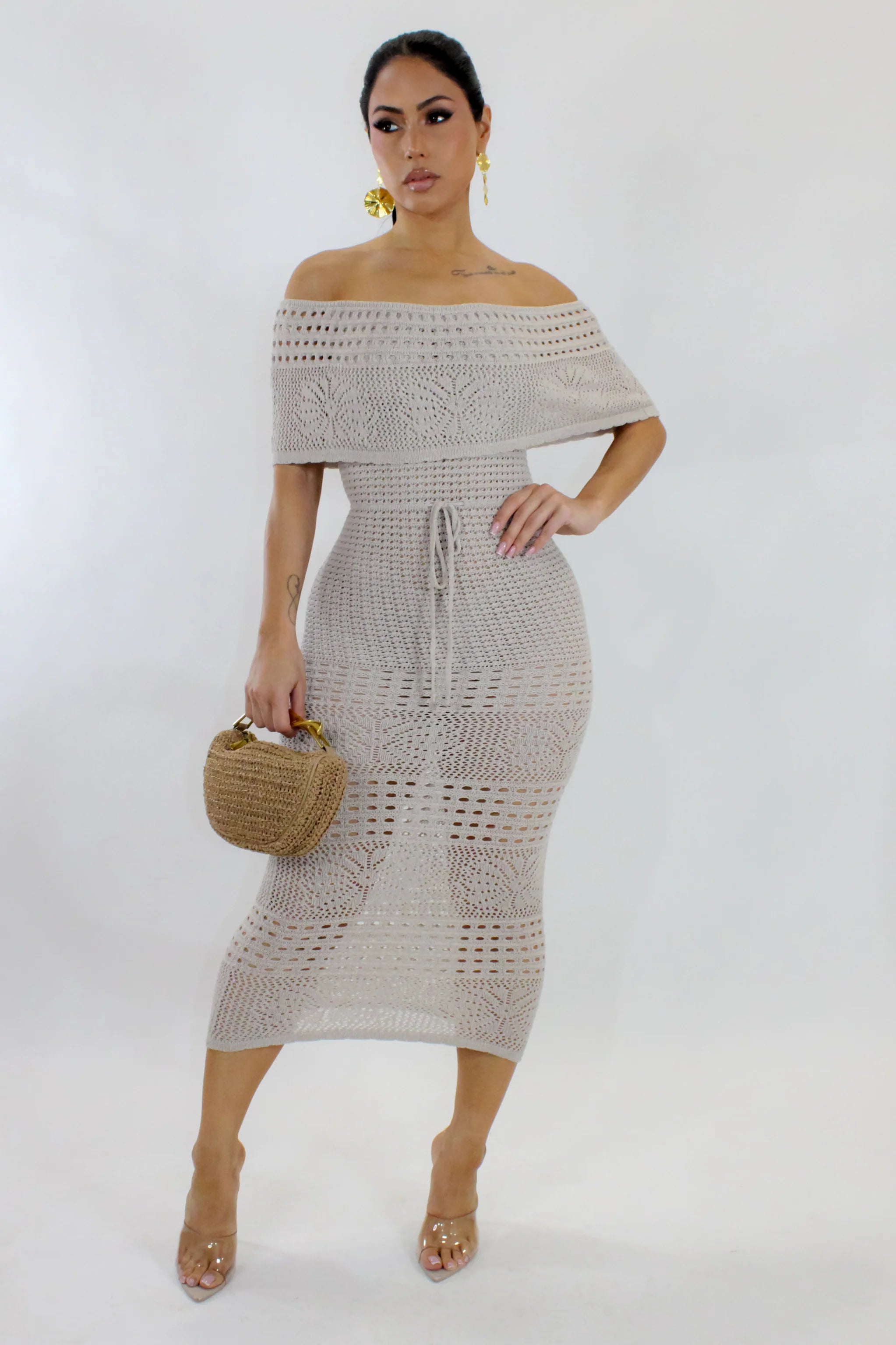 Adore Me Midi Dress (Taupe)