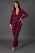 Command Her Presence 2-Piece Pantsuit – Bordeaux